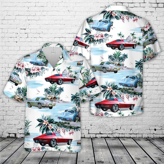 1963 Corvette Stingray Split Window Coupe Hawaiian Shirt