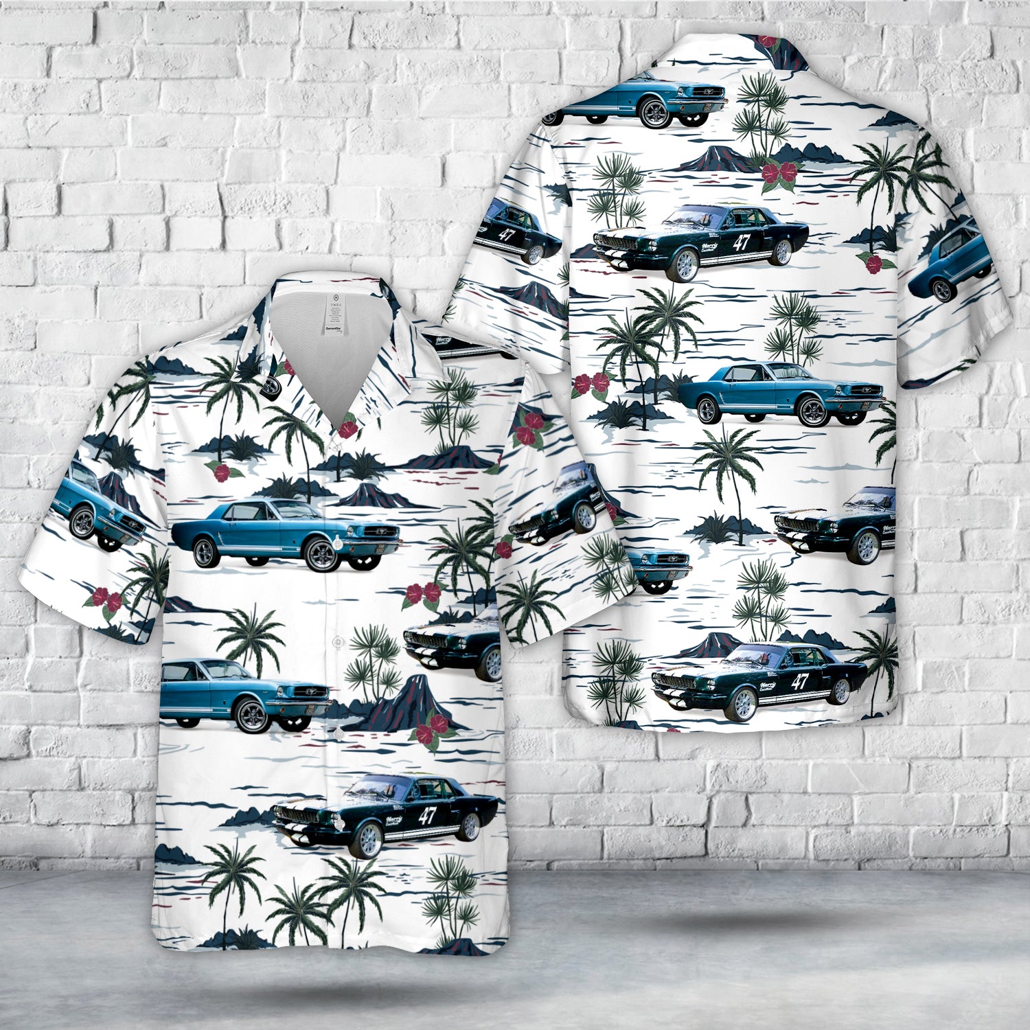 1965 Ford Mustang Notchback Hawaiian Shirt