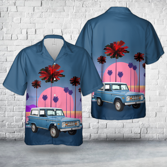 1967 Brittanuy Blue Ford Bronco Hawaiian Shirt