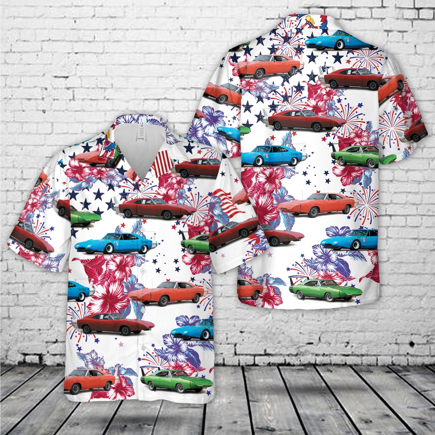 1969 Dodge Charger Daytona, 4th Of July Hawaiian Shirt