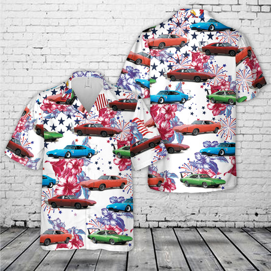 1969 Dodge Charger Daytona, 4th Of July Hawaiian Shirt