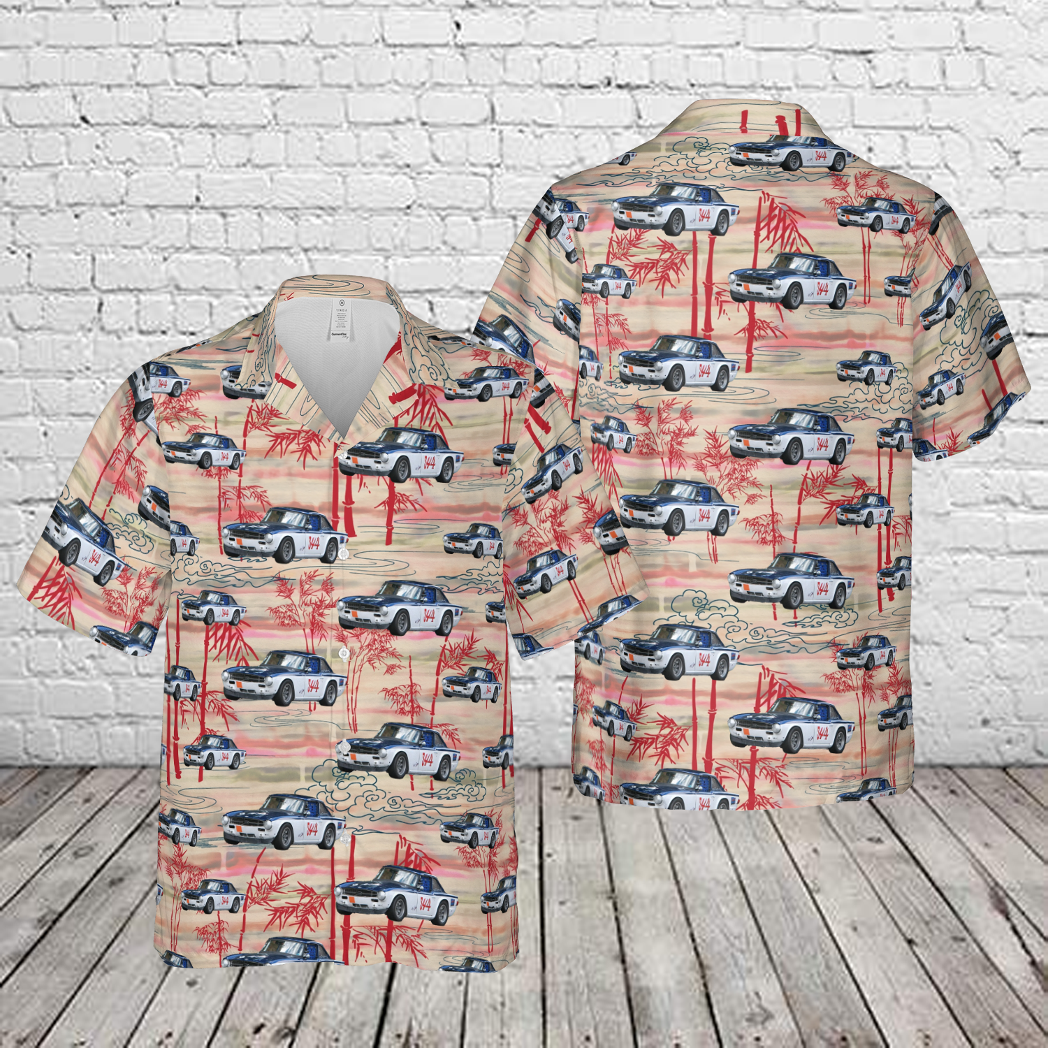 1969 Triumph TR6 Race Car Hawaiian Shirt