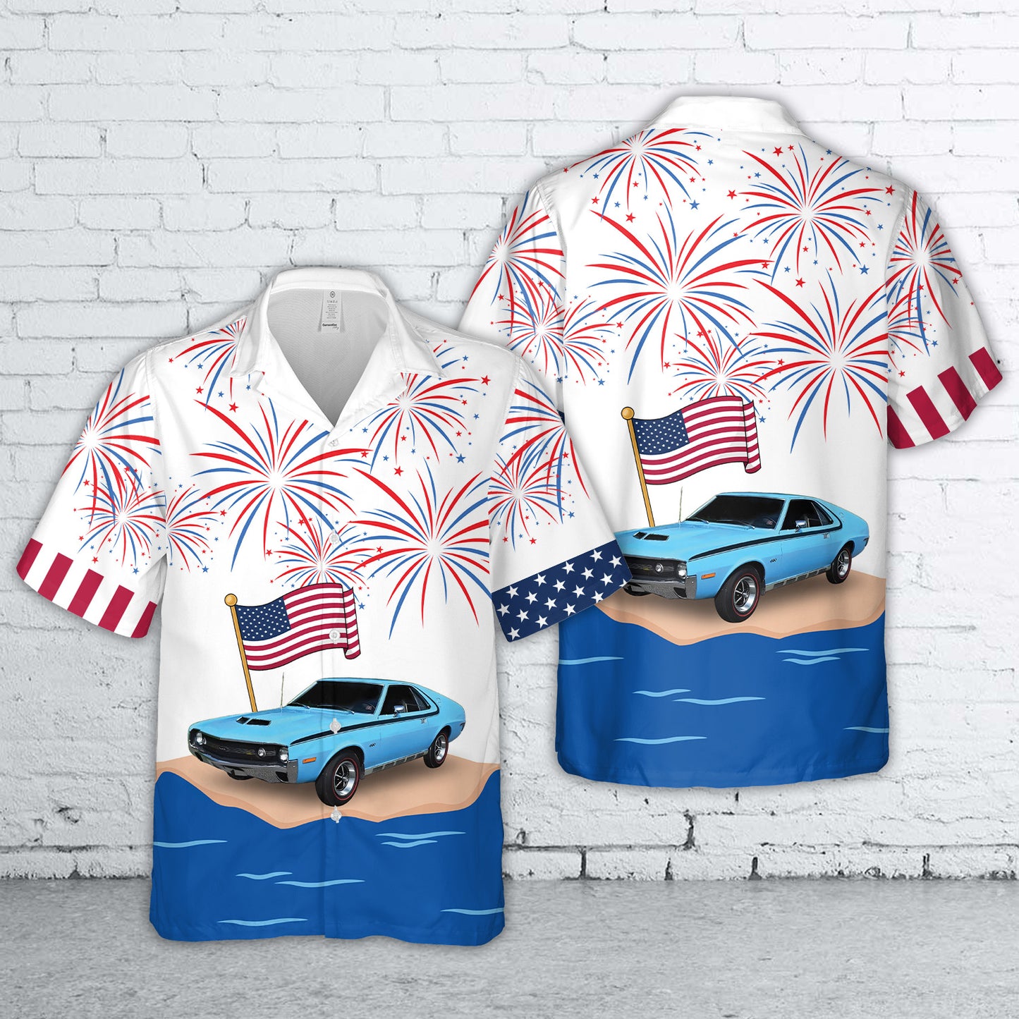 1970 AMC AMX, 4th Of July Hawaiian Shirt