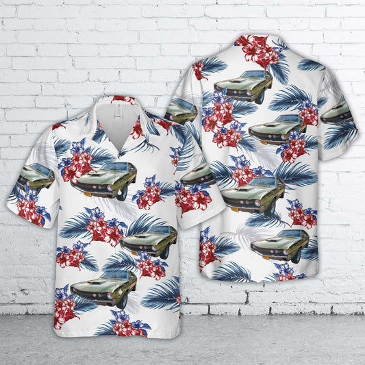 1970 AMC AMX 390 Go Pack Golden Lime Black C-stripes Chrome Spoke Wheels Hawaiian Shirt