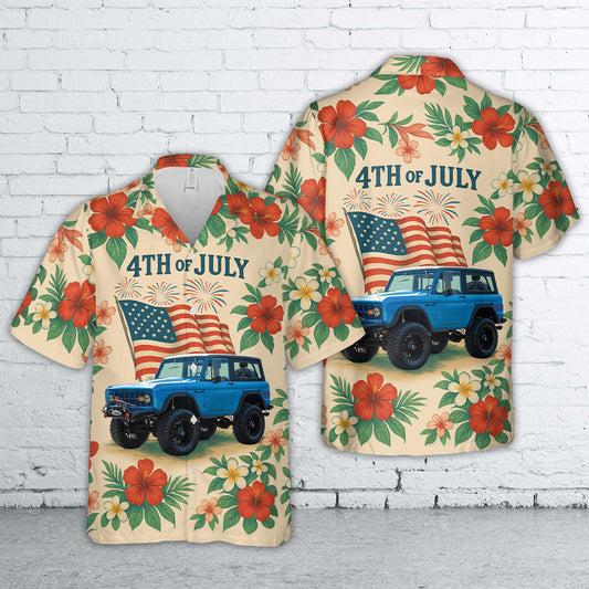 1972 Ford Bronco, 4th Of July Hawaiian Shirt