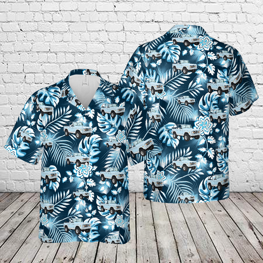 1974 Blue Ranger Ford Bronco Hawaiian Shirt