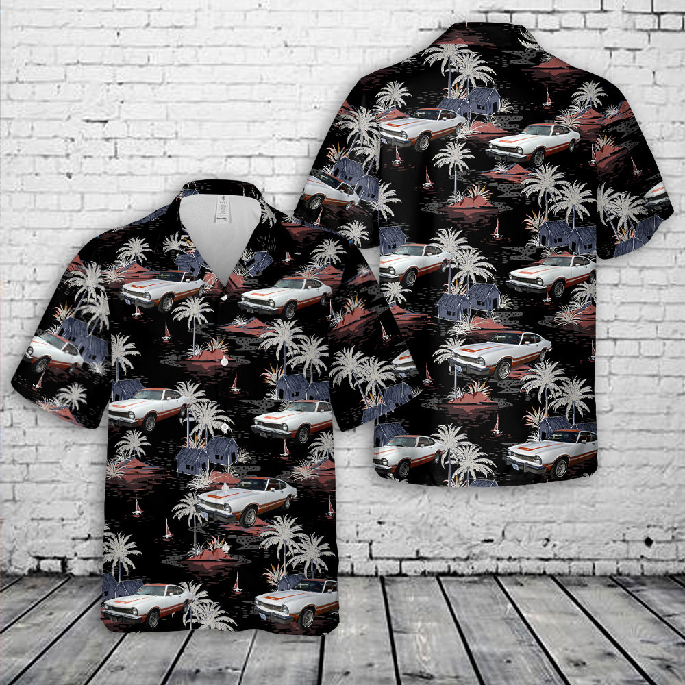 1974 Ford Maverick Grabber White & Orange Hawaiian Shirt