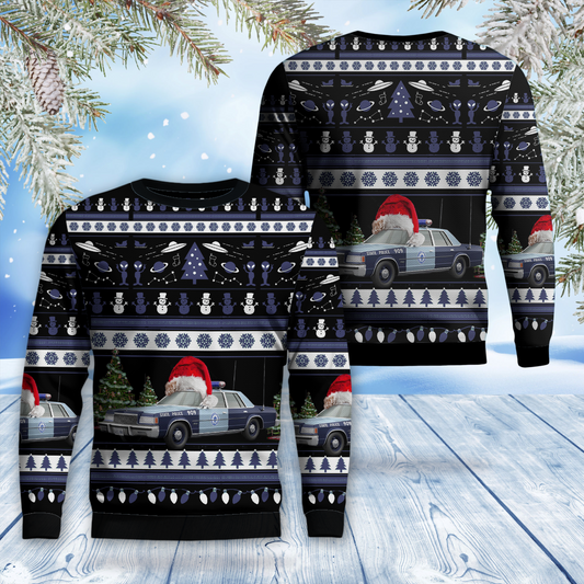 1980 Dodge St.Regis Massachusetts State Police AOP Christmas Sweater