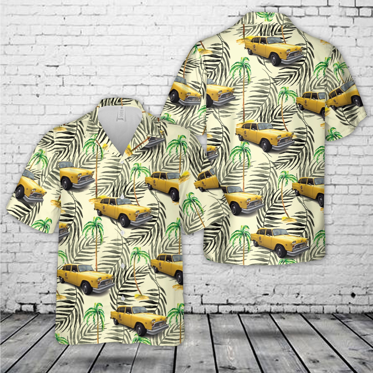 1982 Checker Marathon Yellow Cab Hawaiian Shirt