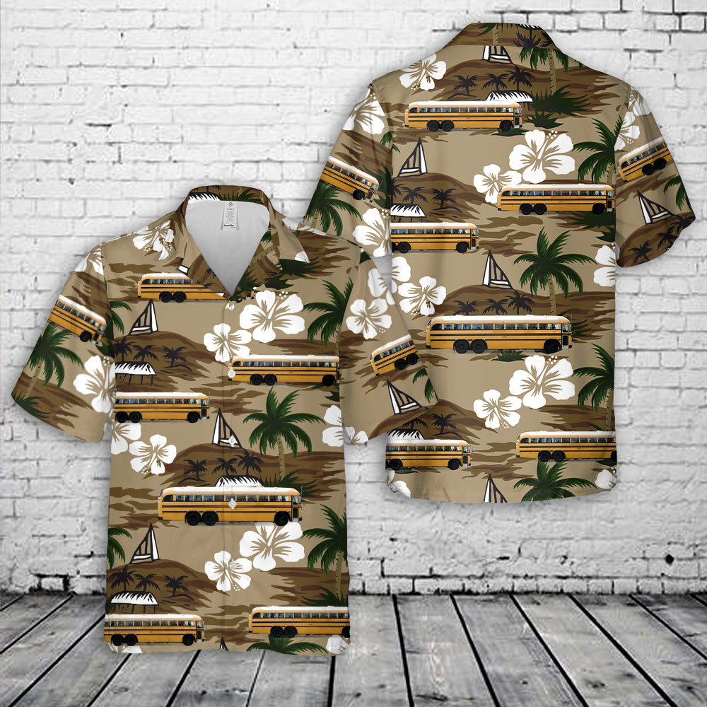 1985 Crown School Bus 673 Hawaiian Shirt