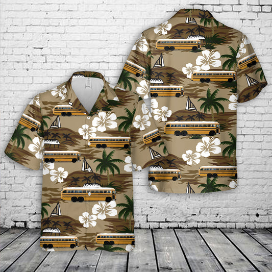 1985 Crown School Bus 673 Hawaiian Shirt