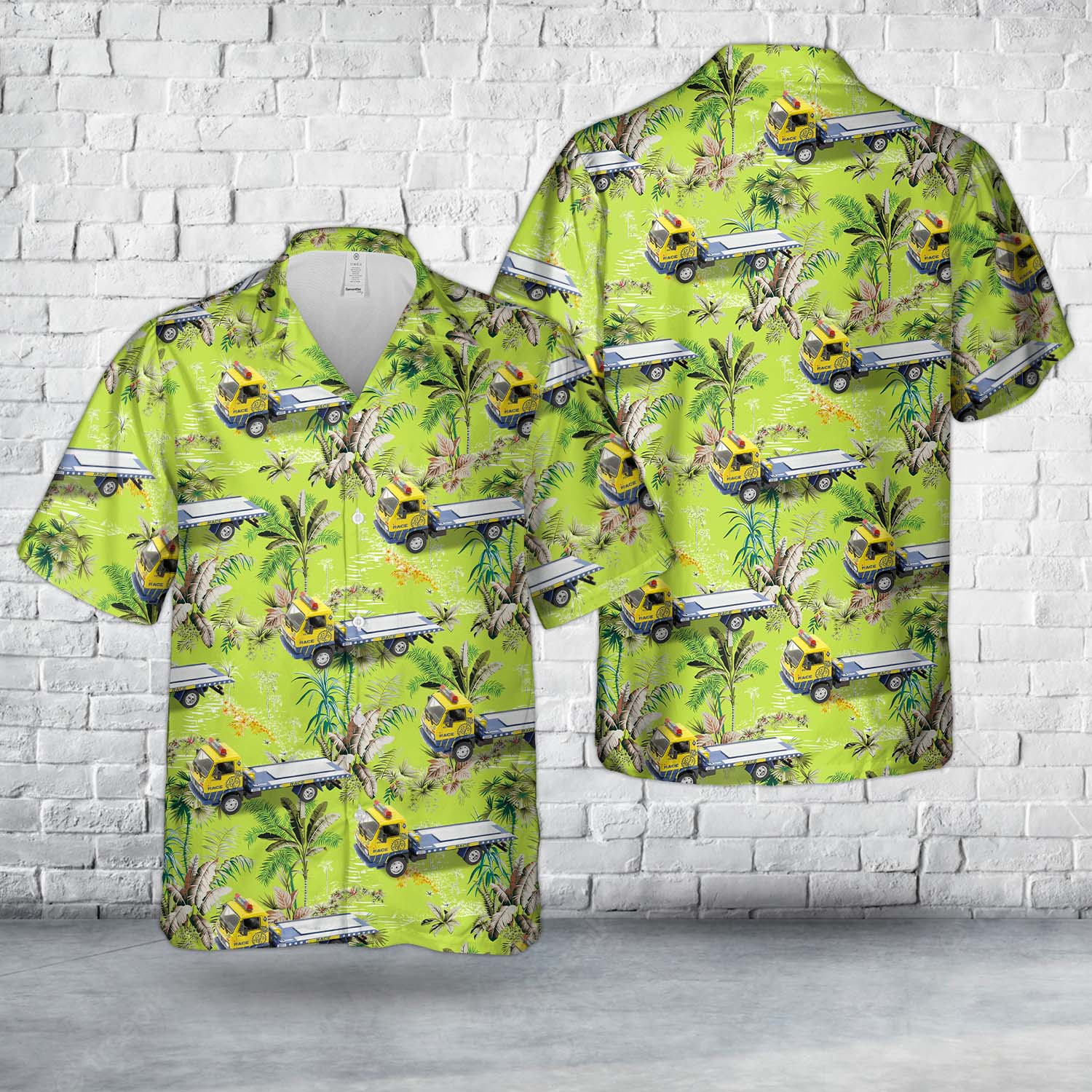 1986 Flatbed Car Transporter Truck Hawaiian Shirt