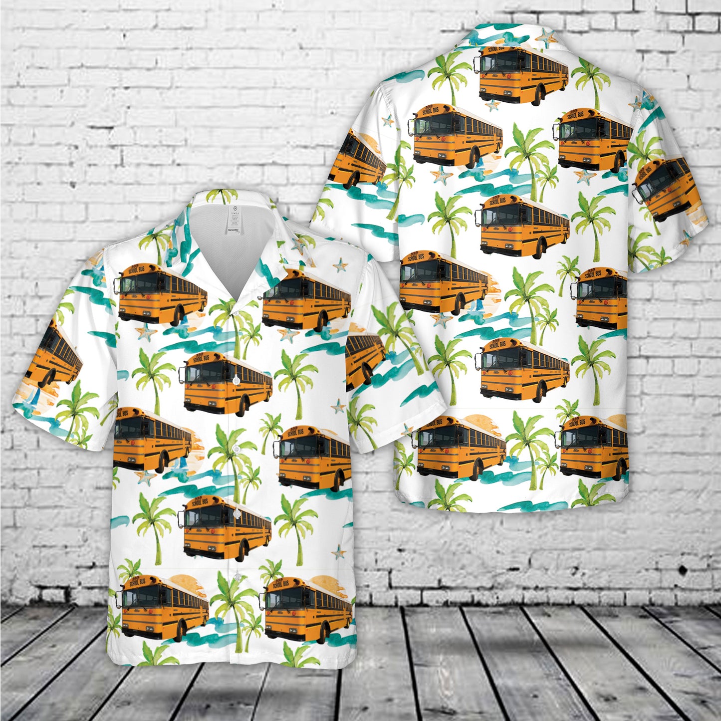 1989 Thomas School Bus Hawaiian Shirt