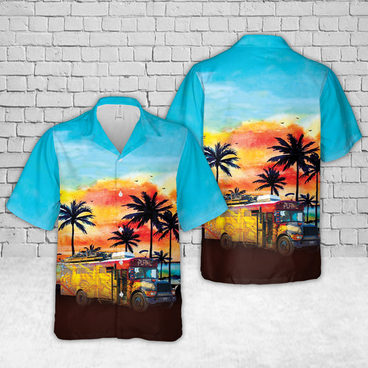 1990s school bus conversion at 2013 Burning Man Hawaiian Shirt