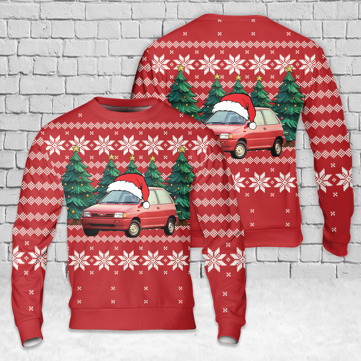 1993 Ford Festiva AOP Christmas Sweater