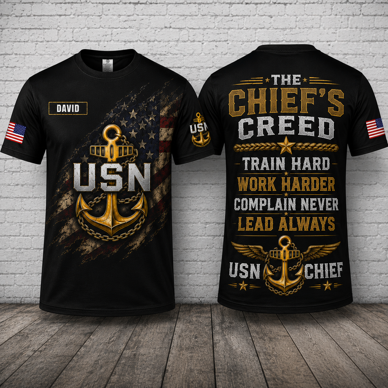 The Chief's Creed US Navy Chief Custom Name 3D T-Shirt