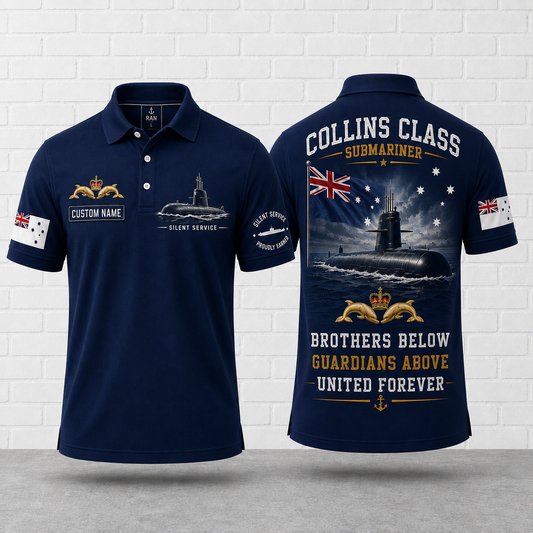 Collins Class Submariner Brothers Below Guardians Above Polo Shirt