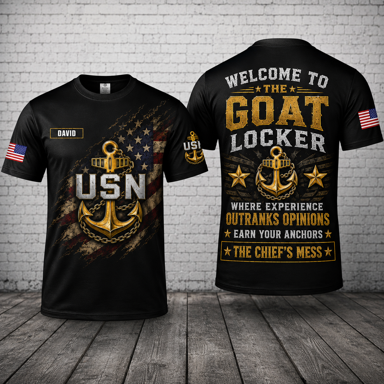 Welcome To The Goat Locker US Navy Chief Custom Name 3D T-Shirt