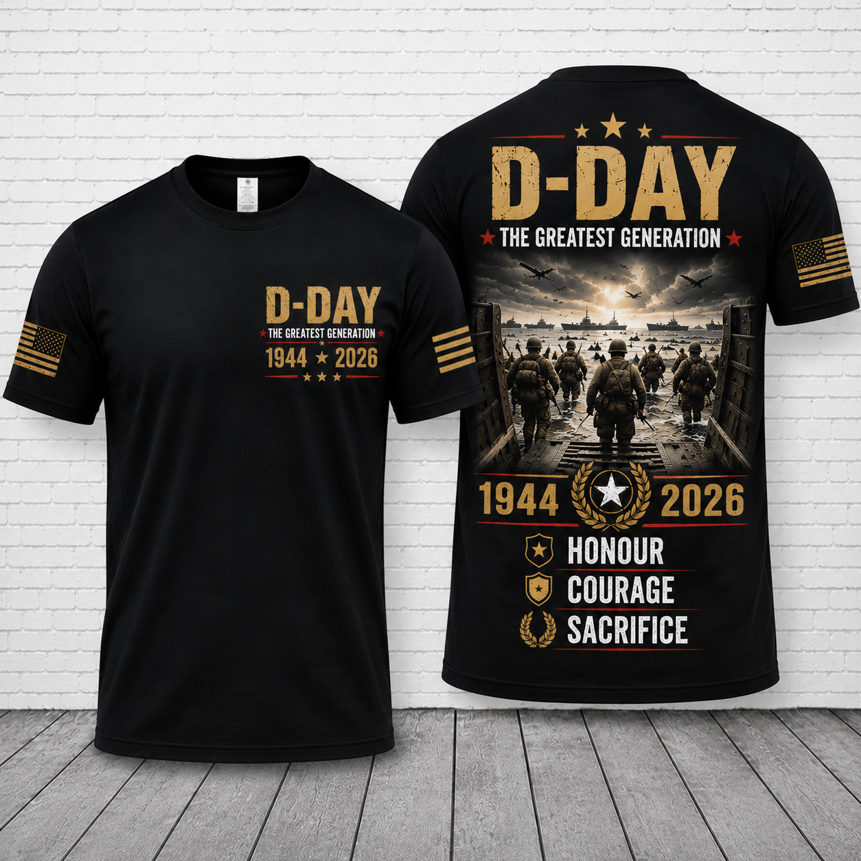 D-Day The Greatest Generation 1944-2026 Honour Courage Sacrifice 3D T-Shirt