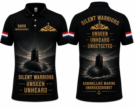Silent Warriors Dutch Submarine Polo Shirt - Royal Netherlands Navy Onderzeedienst Veteran Polo