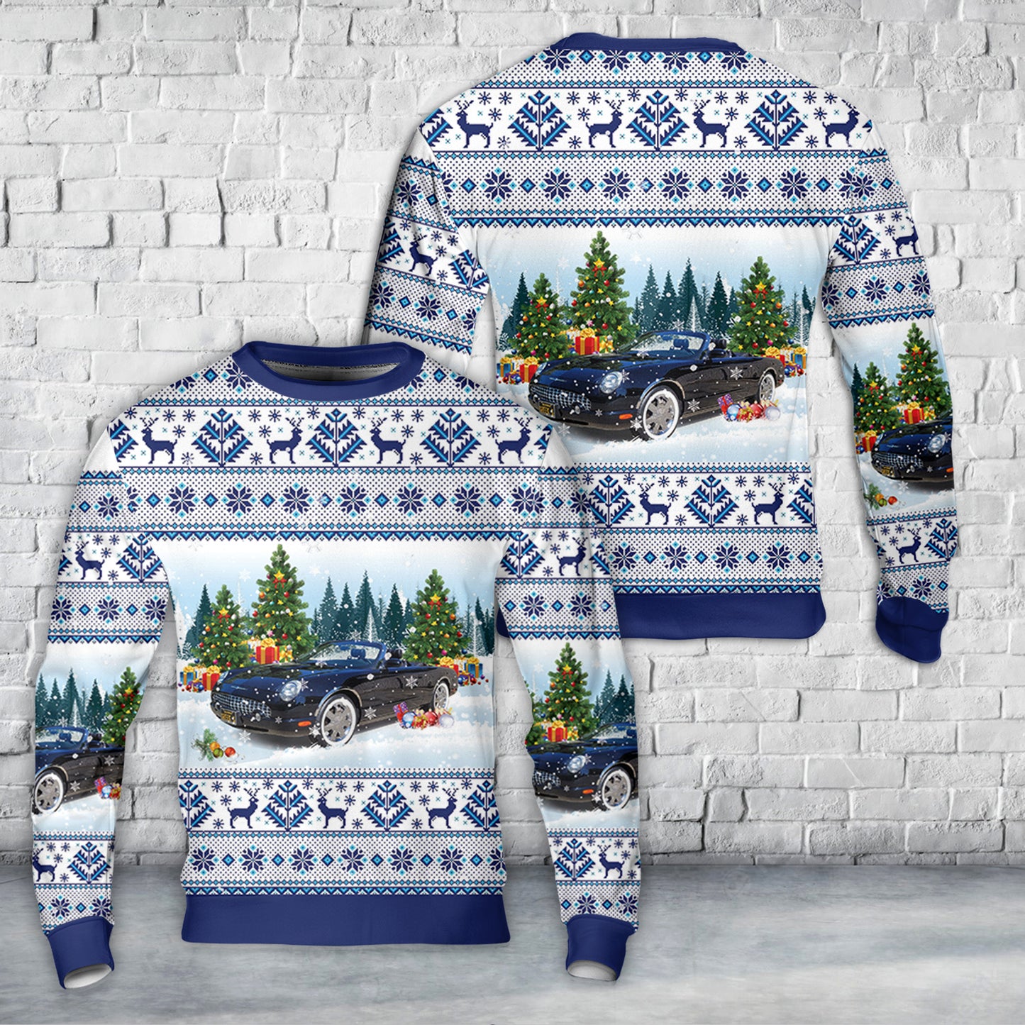 2003 Ford Thunderbird Convertible Christmas AOP Sweater