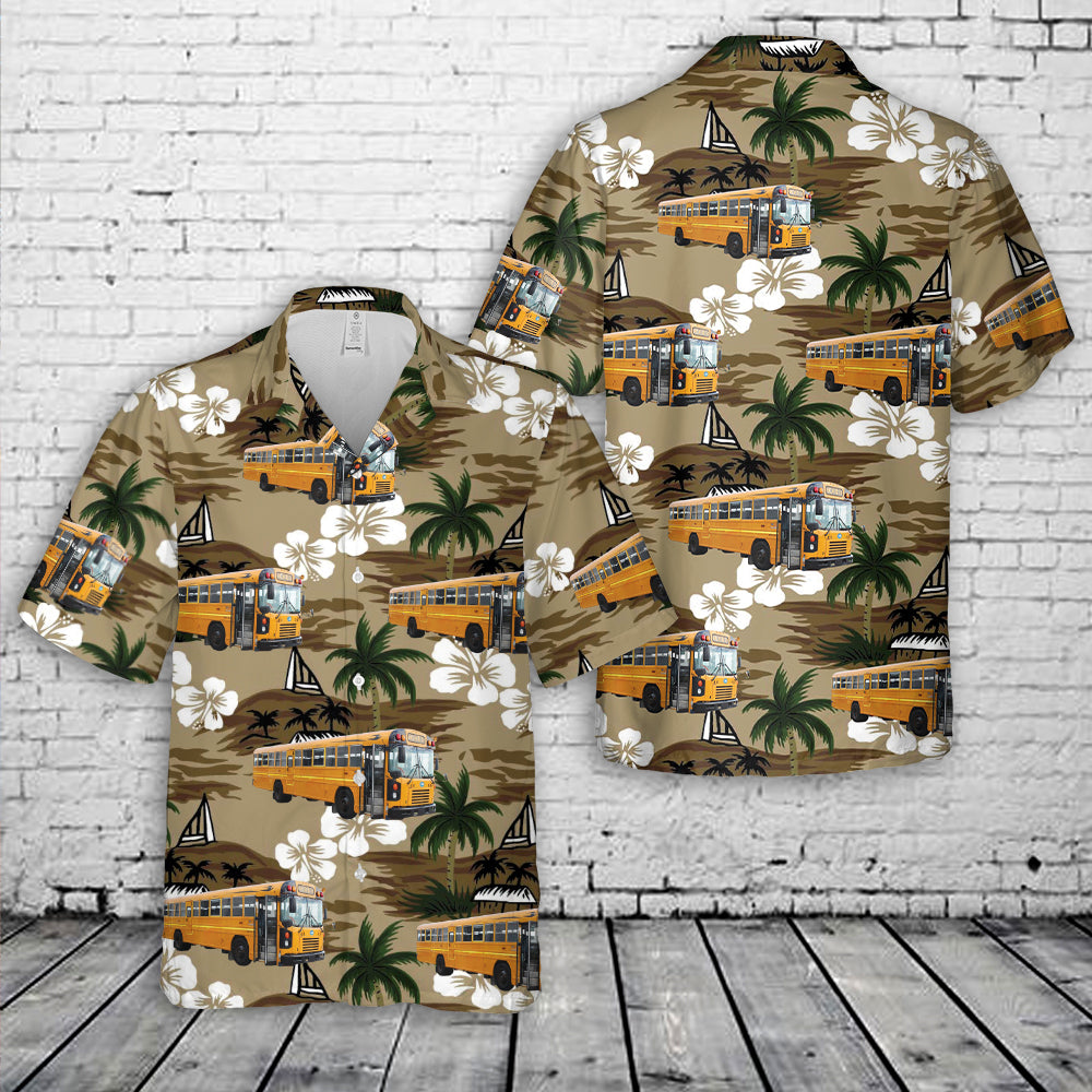 2018 Blue Bird All American FE 77 Passenger School Bus Hawaiian Shirt