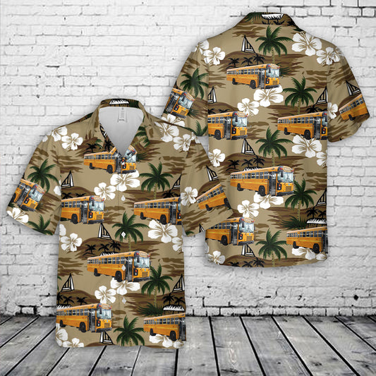 2018 Blue Bird All American FE 77 Passenger School Bus Hawaiian Shirt