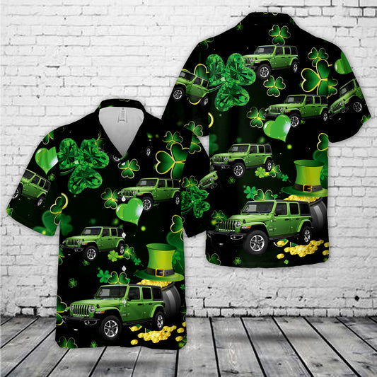2019 Jp Wrangler Green, Patrick's Day Hawaiian Shirt