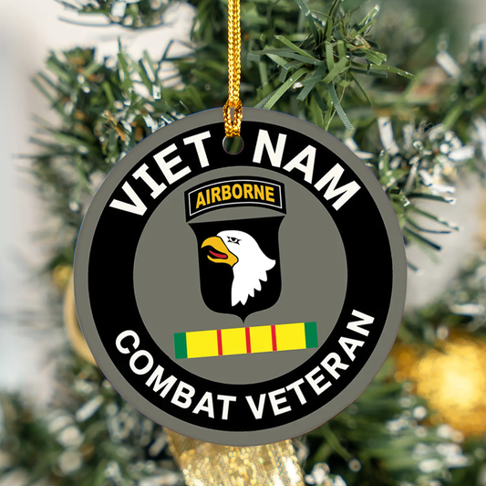 101st Airborne Vietnam Combat Veteran Ceramic Ornament