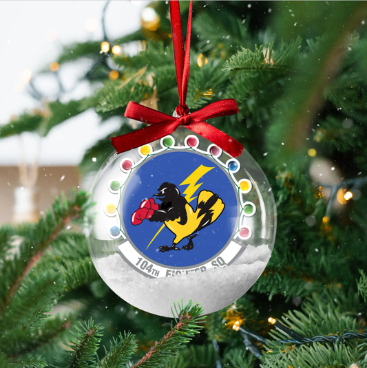 104th Fighter Squadron (104th FS), Maryland Air National Guard Clear Christmas Bauble