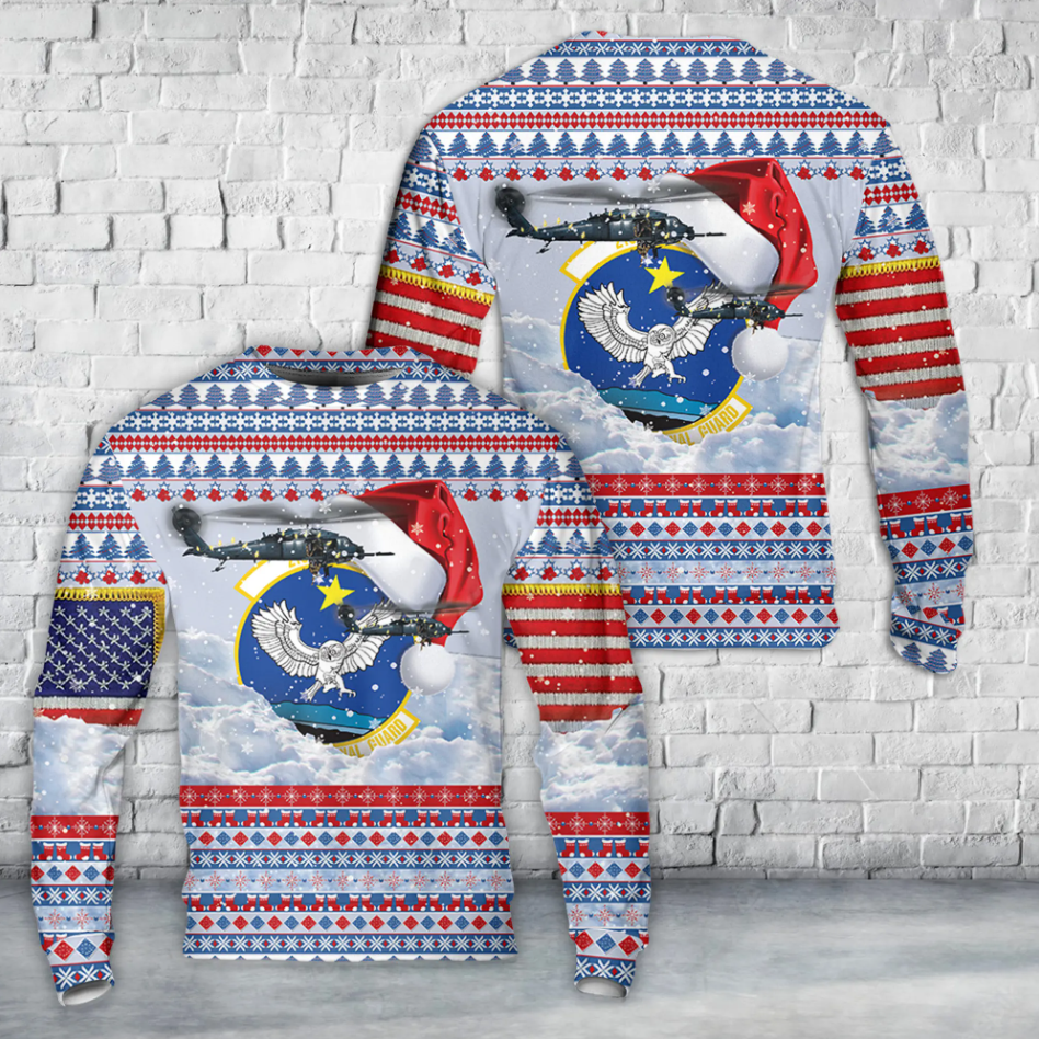 US Air Force Alaska Air National Guard 210th Rescue Squadron HH-60G Pave Hawk AOP Christmas Sweater