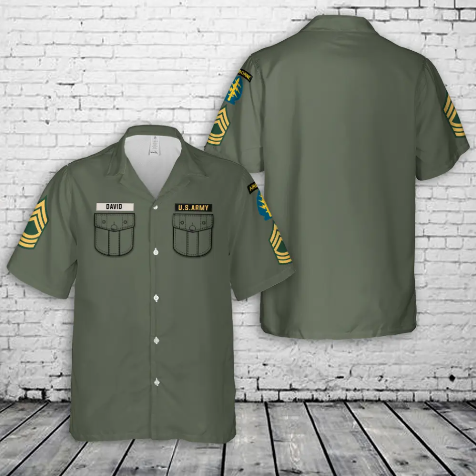 Custom Name & Rank Vietnam War Era US Army Airborne Field Hawaiian Shirt