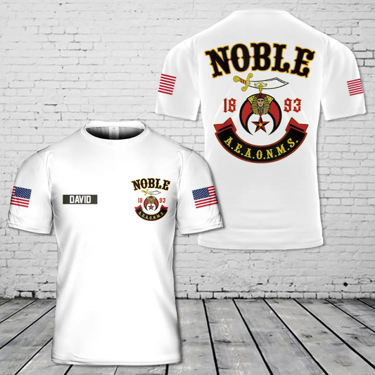 Custom Name Shriner Noble 1893 AEAONMS PHA Shriners T-Shirt 3D