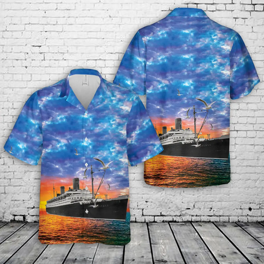 SS Bremen Ship Hawaiian Shirt