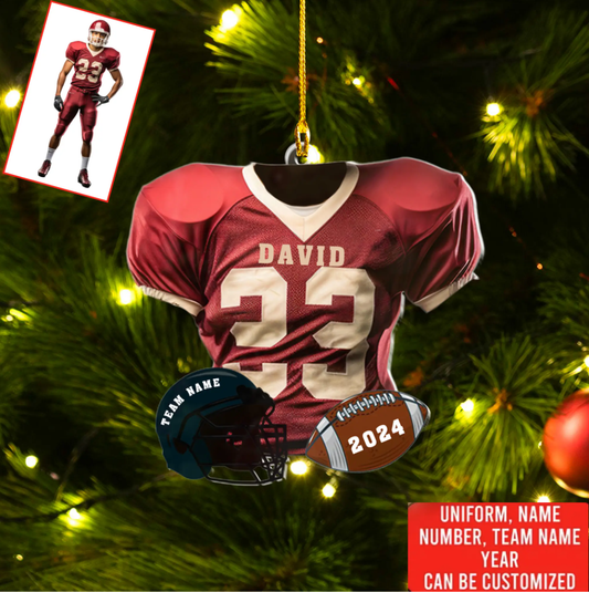 Custom Football Uniform Printed & Cut-out Acrylic Ornaments