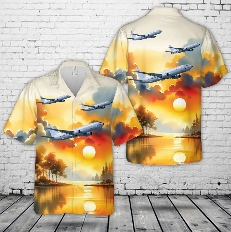 US Navy VP-47 "The Golden Swordsmen" P-8A Hawaiian Shirt