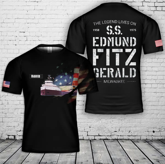 Custom Name SS Edmund Fitzgerald 3D T-Shirt