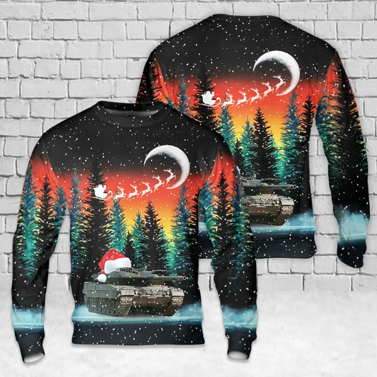 German Army Leopard 2A6 AOP Christmas Sweater