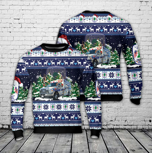 Livingston County EMS Christmas AOP Sweater