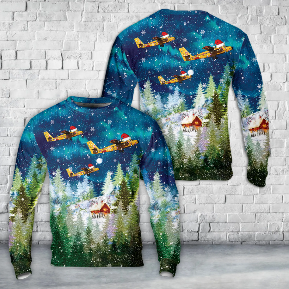 Royal Canadian Air Force De Havilland Canada CC-138 Twin Otter Christmas AOP Sweater