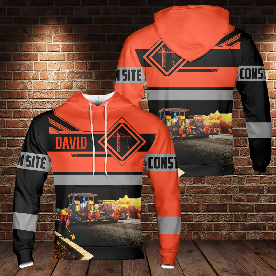 Custom Name Construction Site 3D Hoodie