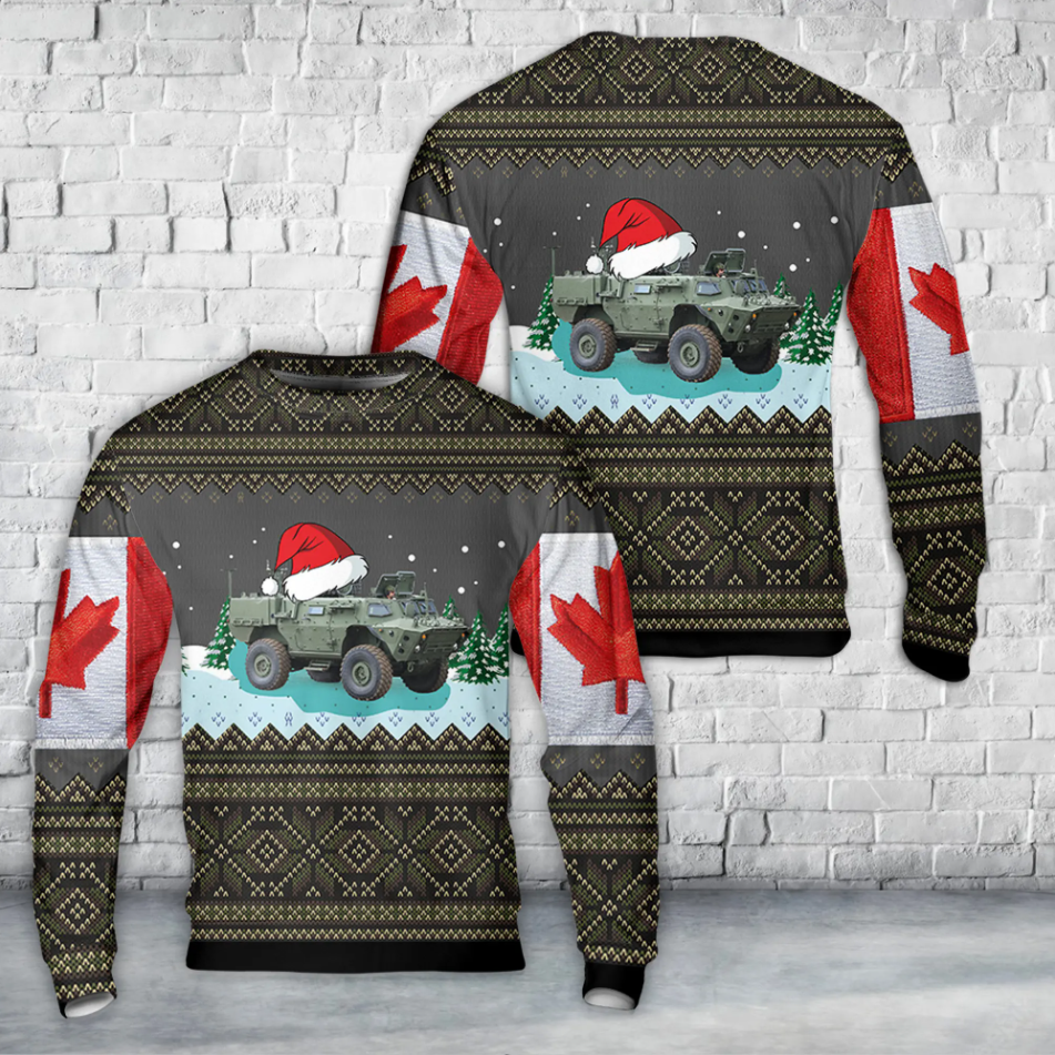 Canadian Army TAPV Tactical Armoured Patrol Vehicle Christmas AOP Sweater