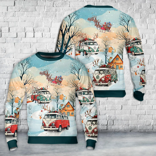 VW Christmas Bus Christmas AOP Sweater