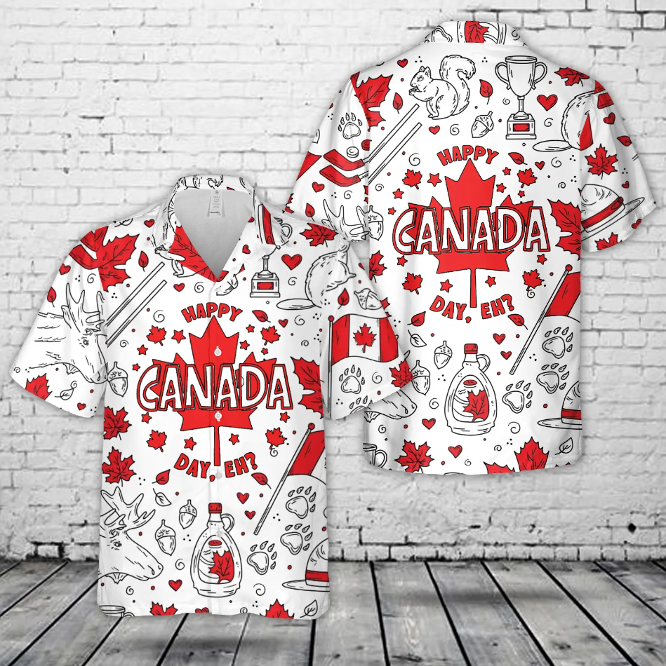 Happy Canada Day Hawaiian Shirt