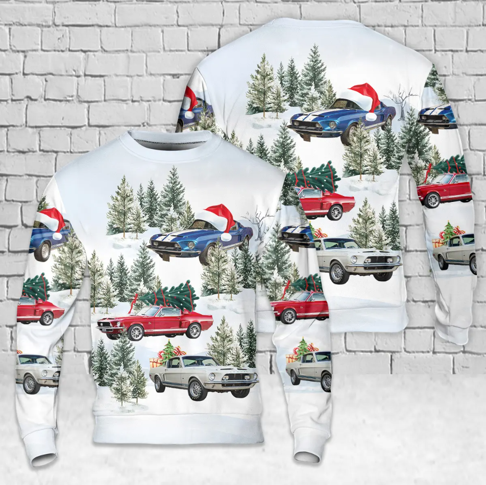 1968 Ford Mustang Shelby GT500 AOP Christmas Sweater