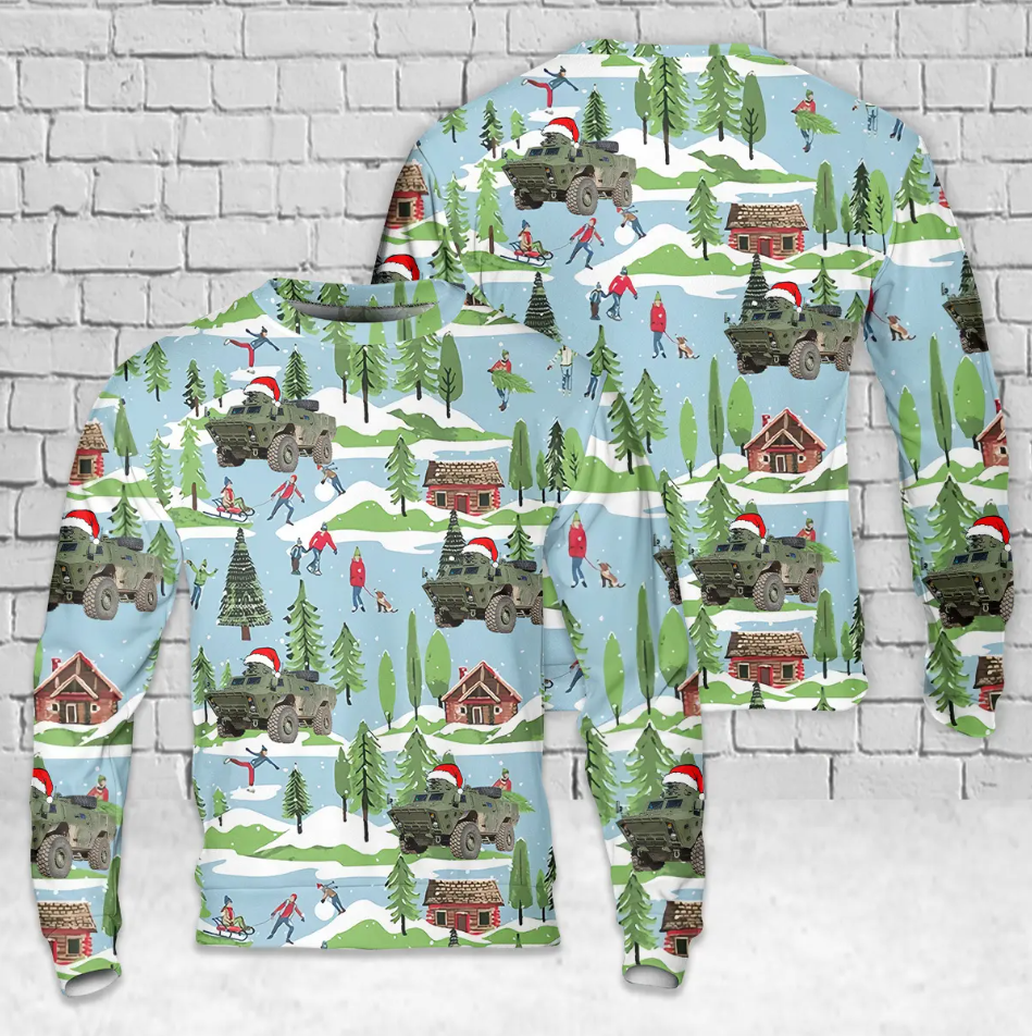 Canadian Army TAPV Tactical Armoured Patrol Vehicle AOP Christmas Sweater