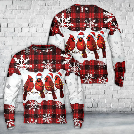 Christmas Red Cardinal AOP Sweater