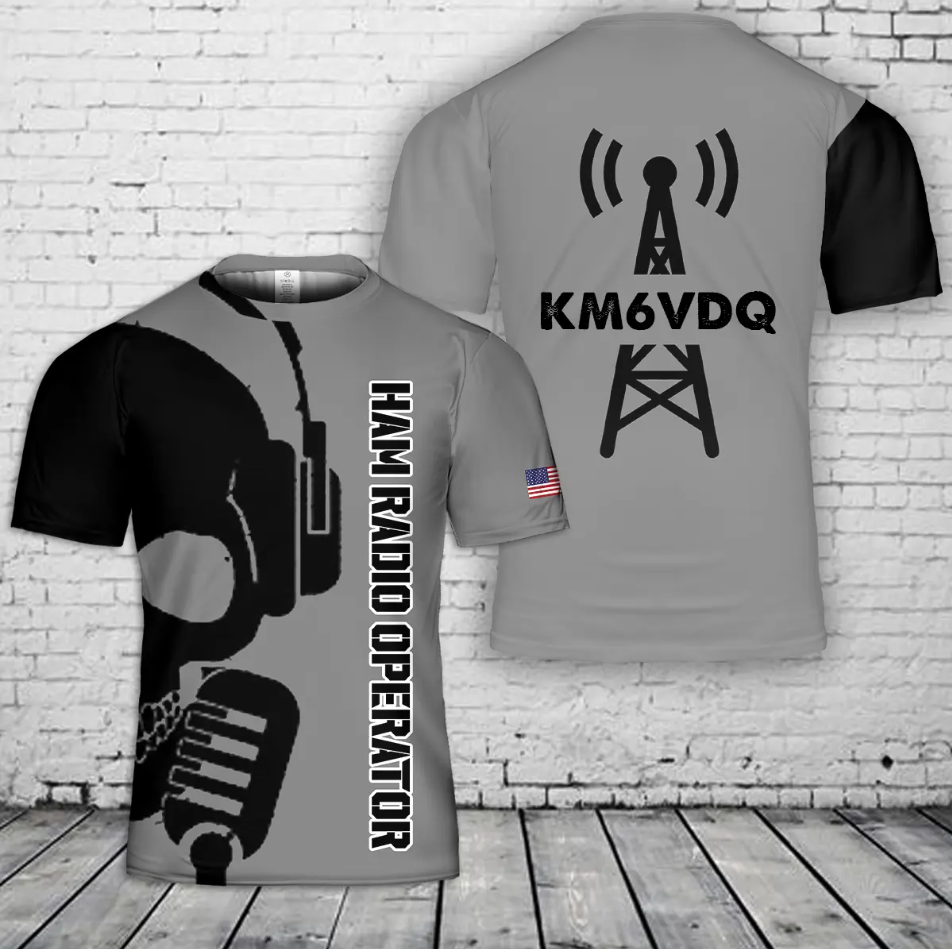 Custom Call Sign Ham Radio Amateur Radio 3D T-Shirt