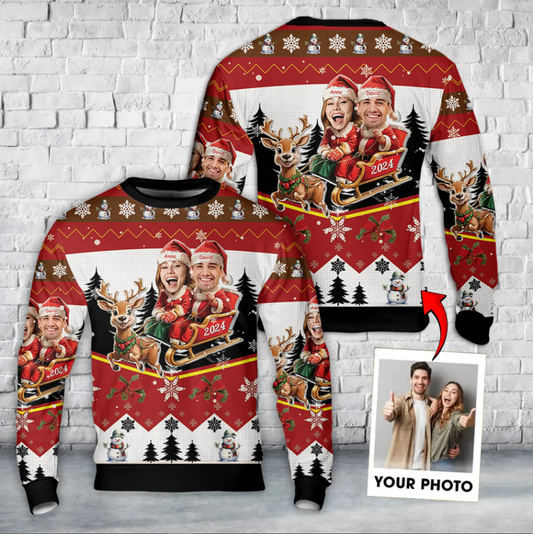 Custom Photo Couple Christmas Sweater