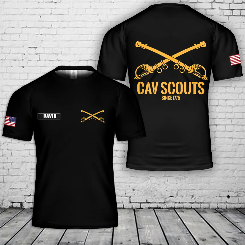 Custom Name US Army Cav Scouts Since 1775 3D T-Shirt